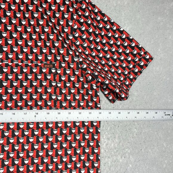 RSVLTS Harley Quinn 30 Mens XL Kunuflex Button Shirt Black Red Mosaic Mini Quinn - Picture 5 of 12